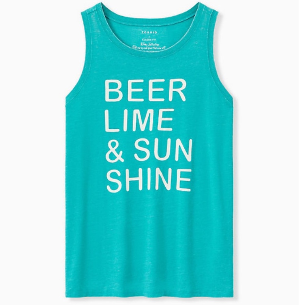 Vtg BEER & SUNSHINE CLASSIC FIT CREW TANK BURNOUT